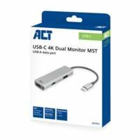 ACT AC7013 laptop dock &amp; poortreplicator Bedraad USB 3.2 Gen 1 (3.1 Gen 1) Type-C Zwart, Grijs