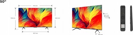 TCL 50QLED780 50&#039;&#039; | Ultra HD 4K | QLED Smart TV | Wifi &amp; Google TV | Quantum Dot Kleursaturatie | HDR10 | 60Hz