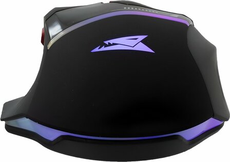Baracuda MANTA RGB | Bekabelde Gaming Muis | Rechtshandig | USB-A | 12800 DPI | Zwart