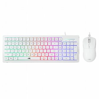Baracuda ORCA RGB | Bekabeld Gaming Toetsenbord inclusief Muis | QWERTY | Wit