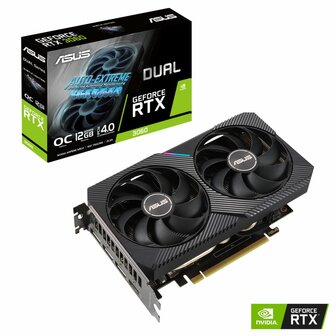 ASUS GeForce RTX 3060 DUAL O12G V2 | 12GB GDDR6 VRAM | Videokaart | GPU | Nvidia