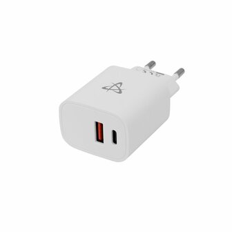 SBOX Oplader HC-693 SB | 15W | USB-A &amp; USB-C (2 Poorten) | Wit