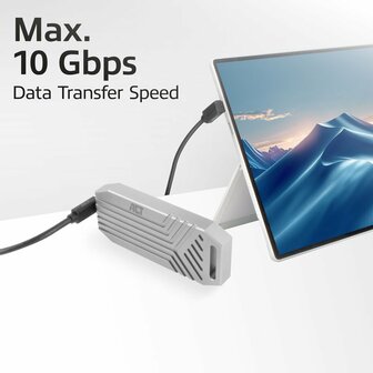 ACT AC7477 | USB 3.2 Gen 2 Kabel | USB-C (haaks boven/beneden) naar USB-C (haaks boven/beneden) | 60W | 10Gbps | 1m | Zwart
