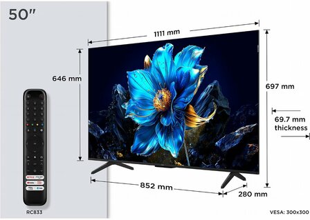 TCL 50P79K | 50&#039;&#039; Ultra HD 4K | QLED Smart TV | Wifi | Google TV | Dolby Vision | 60Hz