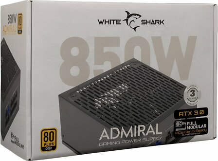 White Shark Admiral | 850 Watt Gold ATX 3.0 PSU | PCIe 5.0 | Power Supply | Voeding | OPEN BOX