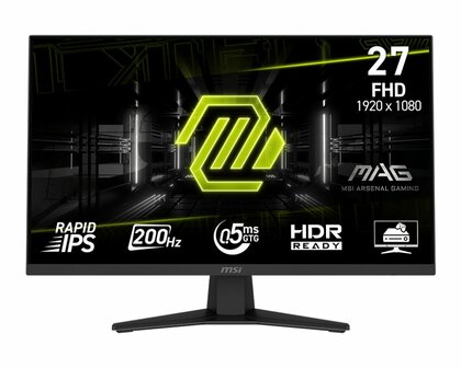 MSI MAG 274F | 27&quot; | Full HD IPS | 200 Hz | DisplayPort | HDMI | Gaming Monitor | Zwart