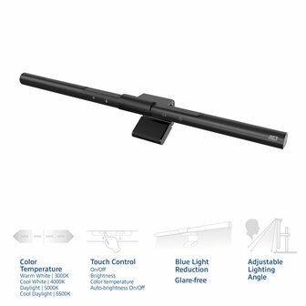 ACT AC8055 | Monitor LED-lamp | Dimbaar | Voeding via USB | OPEN BOX