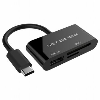 Gembird UHB-CR3-02 | Geheugenkaartlezer | USB 3.2 Gen 1 | USB-C | Zwart