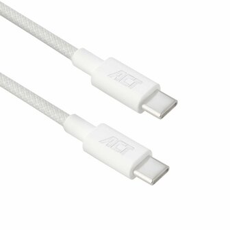 ACT AC3080 | USB 2.0 Kabel | USB-C naar USB-C | 60W | 480Mbps | Wit | 1 Meter