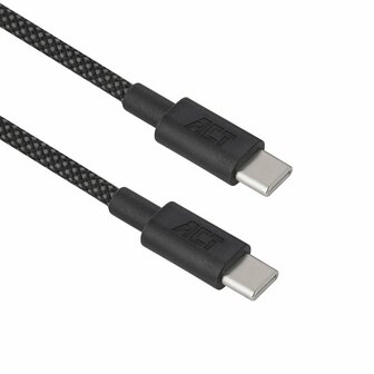 ACT AC3082 | USB 2.0 Kabel | USB-C naar USB-C | 60W | 480Mbps | Zwart | 1 Meter
