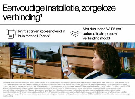 HP DeskJet 4320 All-in-One Printer | Wifi | Dubbelzijdig Printen | Scan en Kopieer | A4 | Kleur