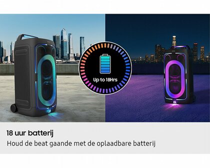 Samsung Sound Tower MX ST50F/XN | Bluetooth Party Speaker | 240W | Tot 18 Uur Accuduur | IPX4 Spatwaterbestendig | Karaoke &amp; Party Lights+