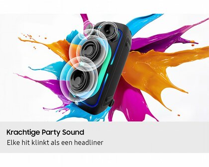 Samsung Sound Tower MX ST50F/XN | Bluetooth Party Speaker | 240W | Tot 18 Uur Accuduur | IPX4 Spatwaterbestendig | Karaoke &amp; Party Lights+
