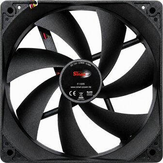 Inter-Tech Sinan F-120-S | 120mm Case Fan | 3-Pin | Zwart