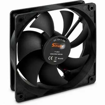 Inter-Tech Sinan F-120-S | 120mm Case Fan | 3-Pin | Zwart