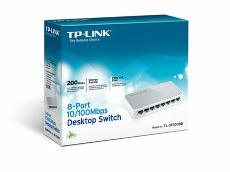 TP-LINK TL-SF1008D Unmanaged Fast Ethernet (10/100) Wit