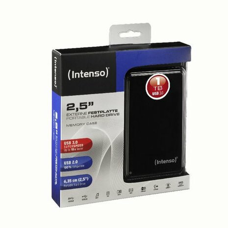 Intenso Memory Case 2.5" USB 3.0, 1TB externe harde schijf 1024 GB Zwart