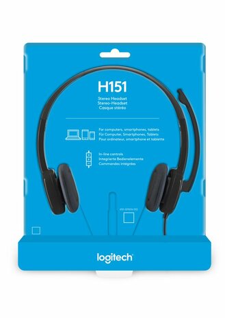 Logitech H151 | Bedrade On-ear Headset | 3.5mm | Zwart