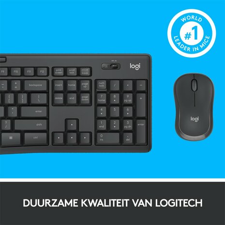 Logitech MK295 Silent Wireless Combo toetsenbord RF Draadloos QWERTY US International Zwart