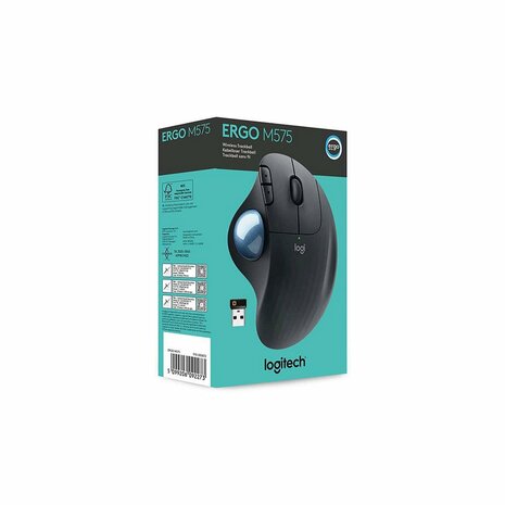 Logitech Ergo M575 for Business muis Rechtshandig RF draadloos + Bluetooth Trackball 2000 DPI