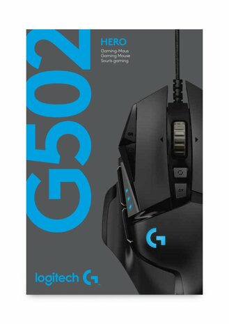 Logitech G502 HERO | Gaming Muis | Rechtshandig | USB-A (bedraad) | 100 – 25.600 DPI | Zwart