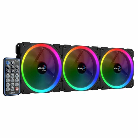 Aerocool Orbit RC 3x120MM RGB/GAMING +Remote 14.1dB/ RGB