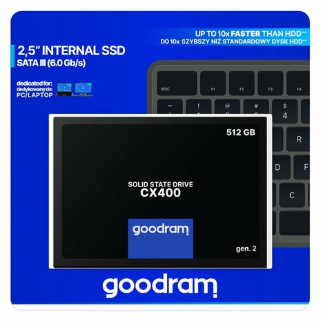 Goodram CX400 gen.2 2.5" 512 GB SATA III 3D TLC NAND