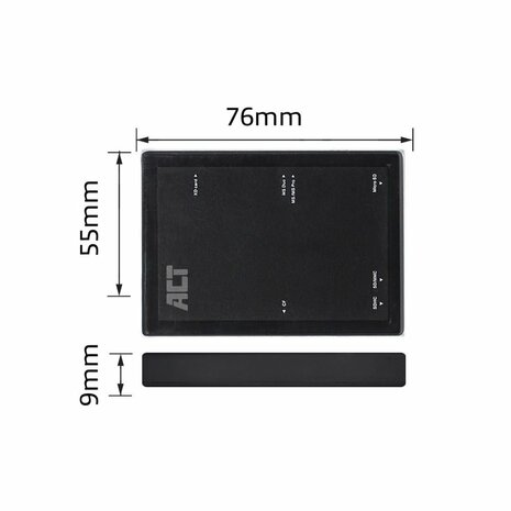 ACT AC6370 geheugenkaartlezer USB 3.2 Gen 1 (3.1 Gen 1) Type-A Zwart