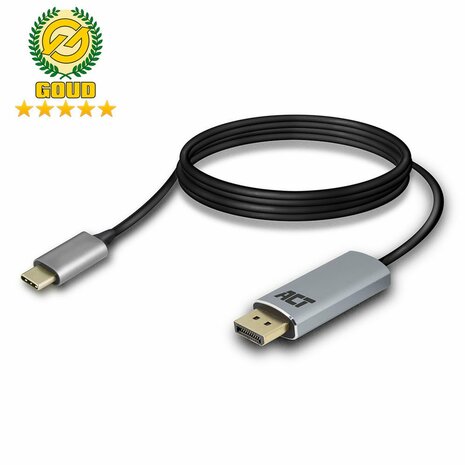 ACT AC7035 USB-C naar DisplayPort kabel 1,8 meter