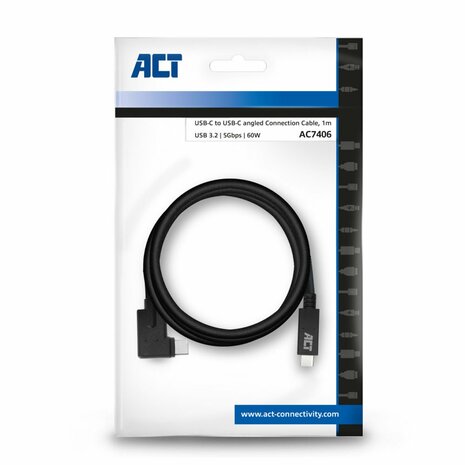 ACT AC7406 USB-kabel 1 m USB 3.2 Gen 1 (3.1 Gen 1) USB C Zwart