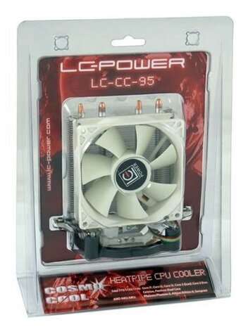 LC-Power LC-CC-95 koelsysteem voor computers Processor Koeler 9,2 cm Zilver, Wit