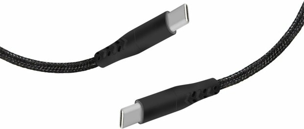 Mobiparts USB-C to USB-C Braided Cable 2A 1m Black (Bulk)