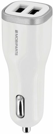 Mobiparts Car Charger Dual USB 2.4A White