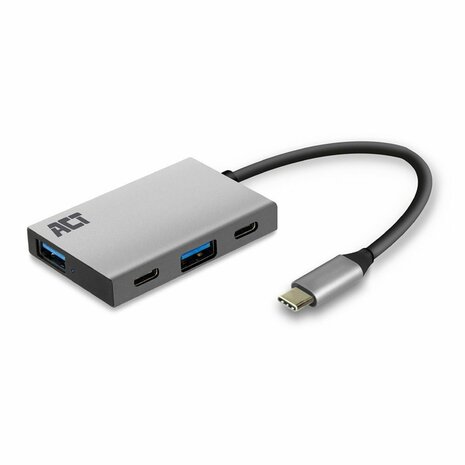 ACT AC7070 USB-C Hub 4 port met 2x USB-C en 2x USB-A, SuperSpeed 10Gbit/s