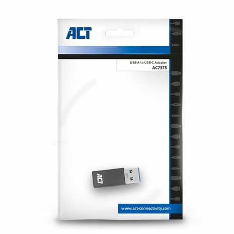 ACT AC7375 tussenstuk voor kabels USB Type-C USB Type-A Grijs