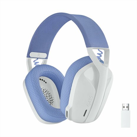 Logitech G G435 | Draadlooze Over-ear Gaming Headset | Bluetooth & USB-A Receiver | Wit/Lilac