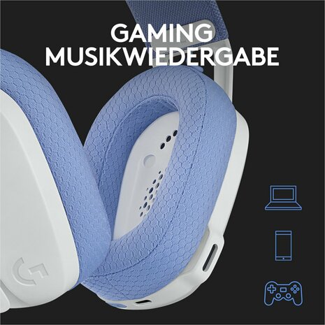 Logitech G G435 | Draadlooze Over-ear Gaming Headset | Bluetooth & USB-A Receiver | Wit/Lilac