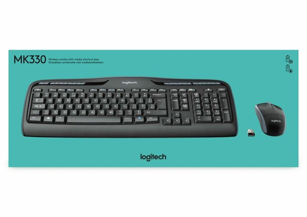 Logitech MK330 toetsenbord RF Draadloos QWERTY US International Zwart