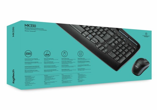 Logitech MK330 toetsenbord RF Draadloos QWERTY US International Zwart