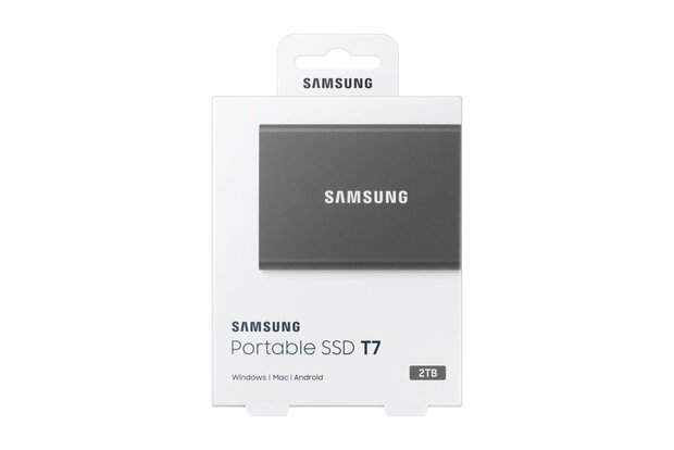 Samsung T7 | Externe SSD | 2TB | USB 3.2 Gen 2 | 1.050MB/s | Grijs | Compact & Snel