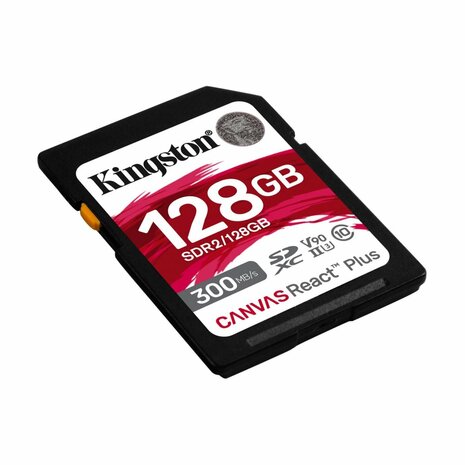 Kingston Canvas React Plus | SDXC | 128GB | Class 10 | UHS-II U3 | V90