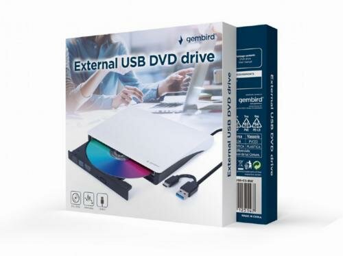 Gembird DVD-USB-03-BW Extern DVD±RW-station | Aansluiting: USB