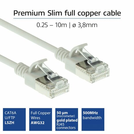 ACT DC7002 netwerkkabel Grijs 2 m Cat6a U/FTP (STP)