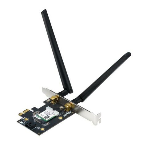 ASUS PCE-AXE5400 Interne WLAN-kaart | Wi-Fi 6E (802.11ax) | 2402 Mbit/s | Tri-band (2,4 GHz / 5 GHz / 6 GHz) | Bluetooth 5.2