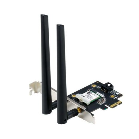 ASUS PCE-AXE5400 Interne WLAN-kaart | Wi-Fi 6E (802.11ax) | 2402 Mbit/s | Tri-band (2,4 GHz / 5 GHz / 6 GHz) | Bluetooth 5.2