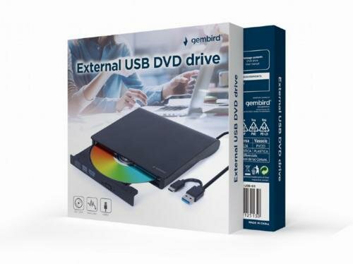 Gembird DVD-USB-03 Externe USB CD/DVD brander/speler USB C