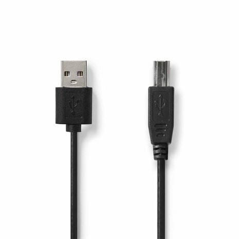 Nedis CCGT60100BK20 USB-kabel 2 m USB 2.0 USB A USB B Zwart