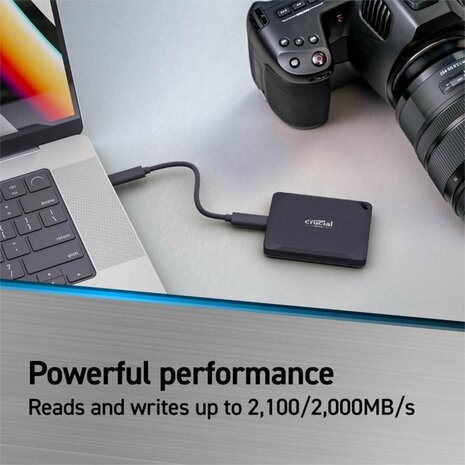 Crucial X10 Pro | Externe SSD | 1TB | USB 3.2 Gen 2x2 | 2.100MB/s | IP55 | Zwart | Compact & Robuust