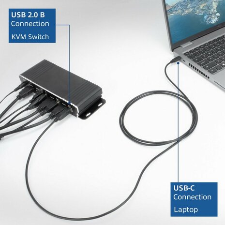 ACT USB 2.0 kabel, USB-C naar USB-B, 1,8 meter