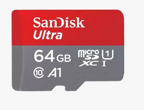 SanDisk Ultra | MicroSDXC | 64GB | Class 10 | UHS-I U1 | A1 | Tot 140MB/s | Inclusief SD-adapter